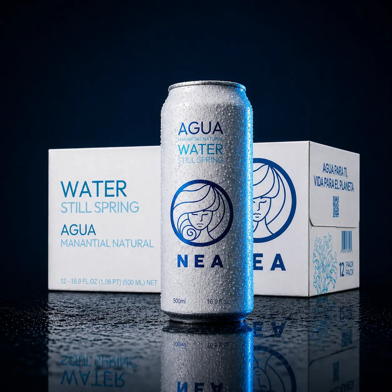 NEA Spring Water in Cans — 16.9 fl oz, 12-Pack