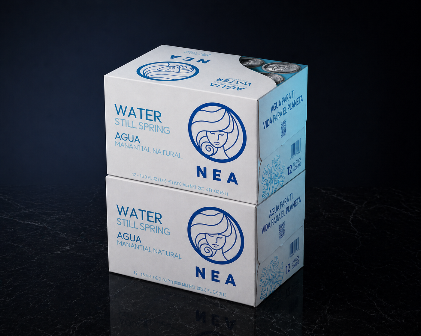 NEA Spring Water in Cans — 16.9 fl oz, 12-Pack