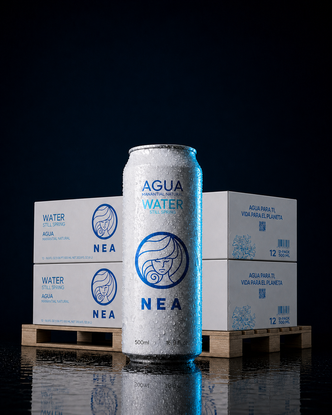 NEA Spring Water Pallet — 1,728 Cans (16.9 fl oz)